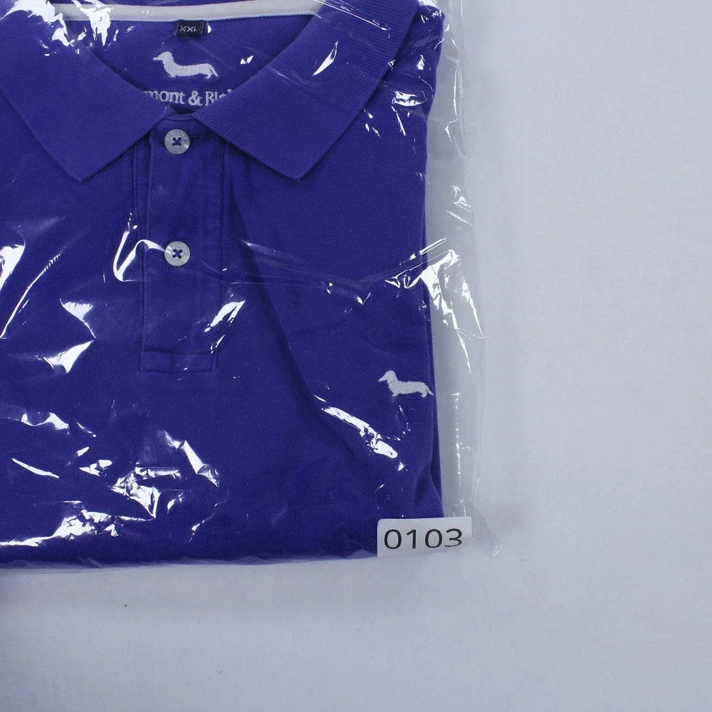 Harmont & Blaine Men's Purple Pique Cotton Polo Shirt Size XXL Regular Fit
